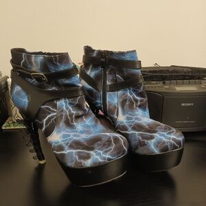 Show Story Blue Lightning Spine Heeled Boots USL 8
